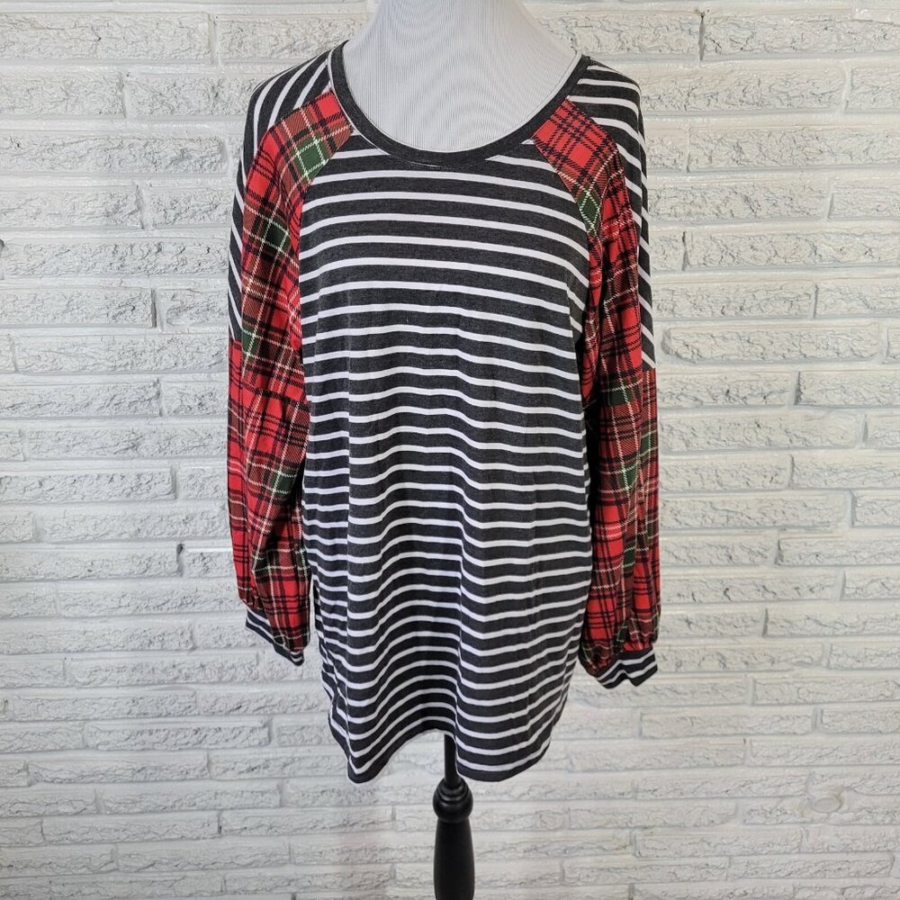 Southern Stitch Women Top XXL Plus Tee Tunic Raglan Sleeve Lightweight PLA153E